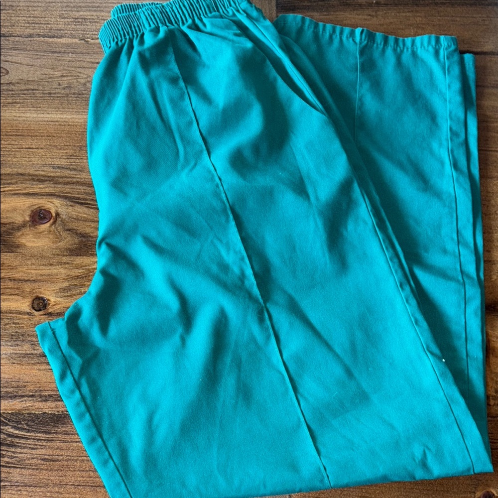 Vintage Y2K Ladies Slacks Scrub Pants Pockets Stretch Waist Size Medium